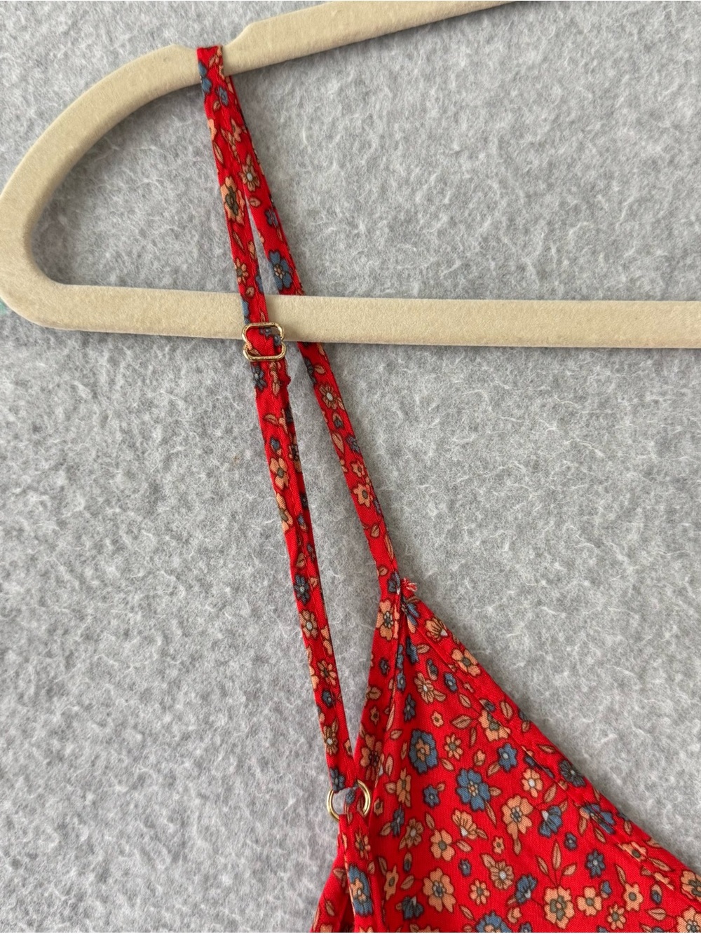 Natural Life Jamie Jumpsuit Romper Wide Leg Red Floral Boho Festival Size Small - Picture 9 of 16
